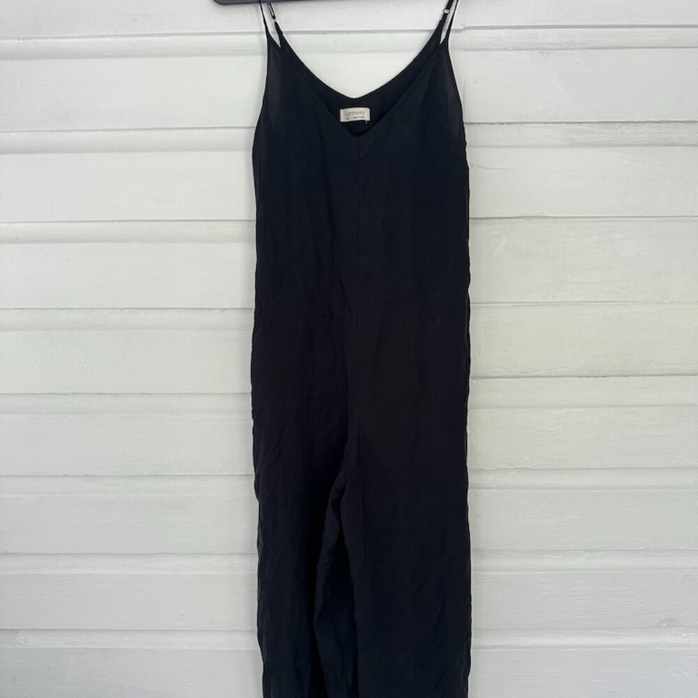 Black, Simple, Chic, Flared, Knee-length Romper, Size XXS